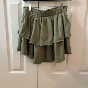 Aerie Olive Green Ruffled Women's Skirt